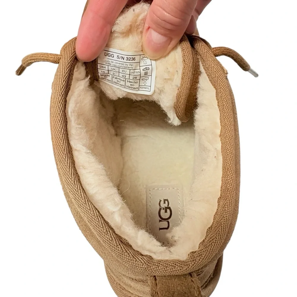 UGG Men's Neumel Tan Suede Plush Wool Lined Casual Cozy Heritage Chukka Boots 10